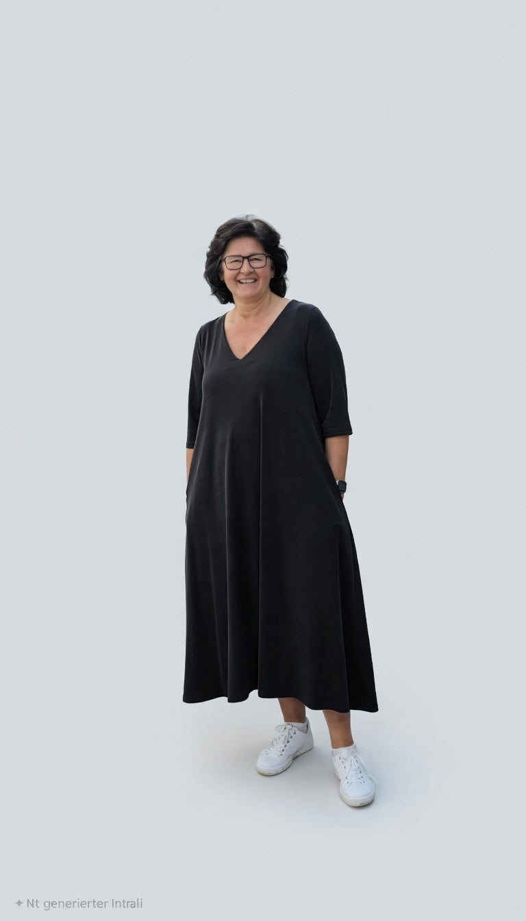Justyna Kleid Halbarm schwarz