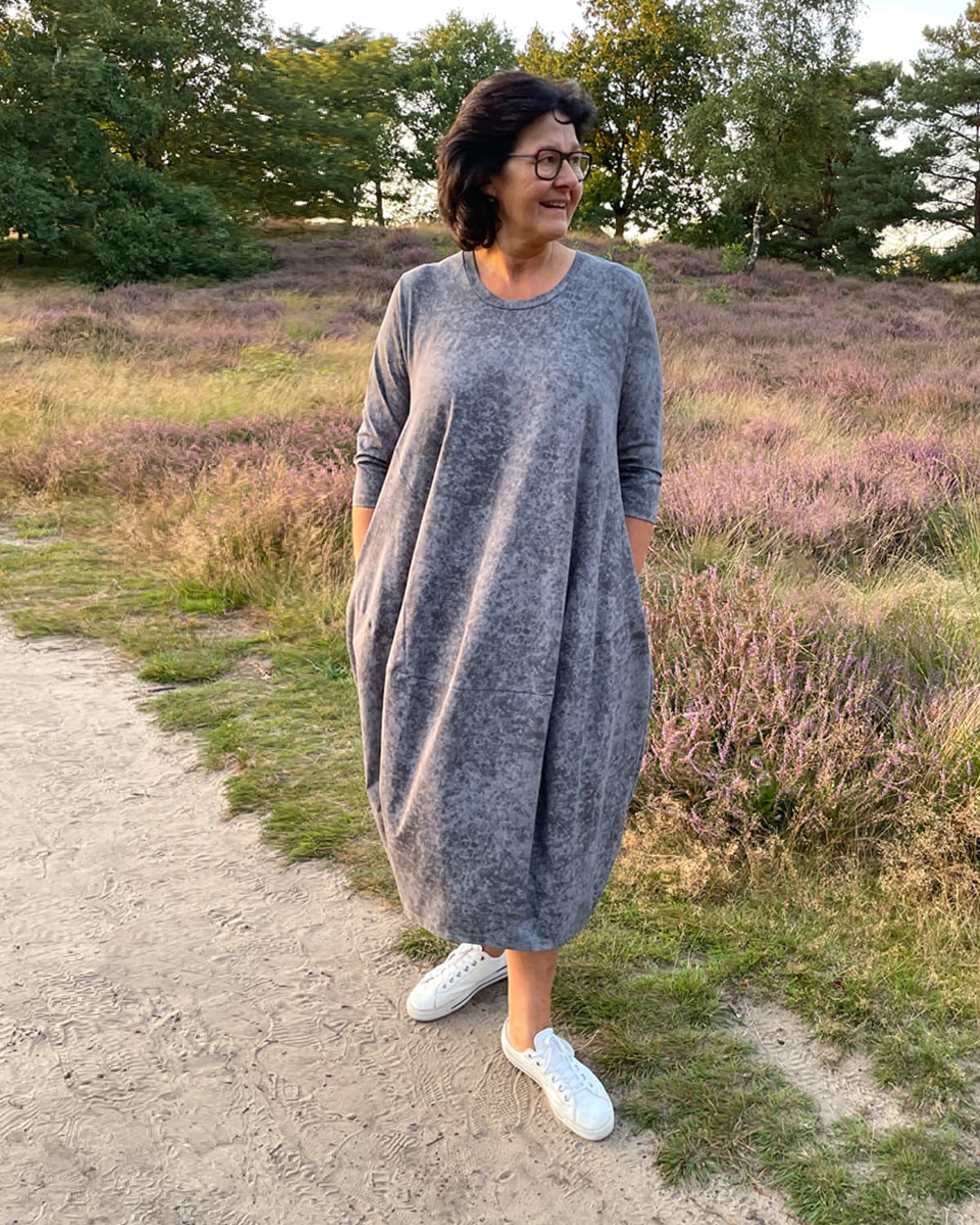 Justyna Ballonkleid grau