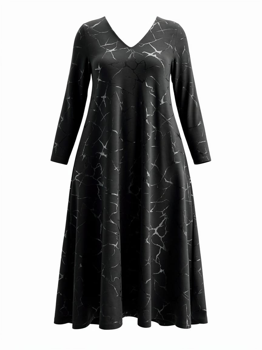 Justyna Kleid langarm schwarz